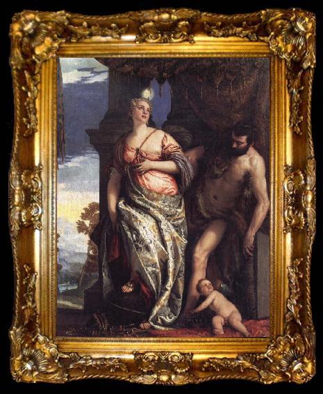 framed  Paolo Veronese Allegory of Wisdom and Strength, ta009-2